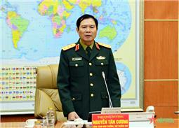 Thượng tướng Nguyễn Tân Cương chủ trì thông qua nội dung báo cáo Hội nghị quân chính toàn quân năm 2023